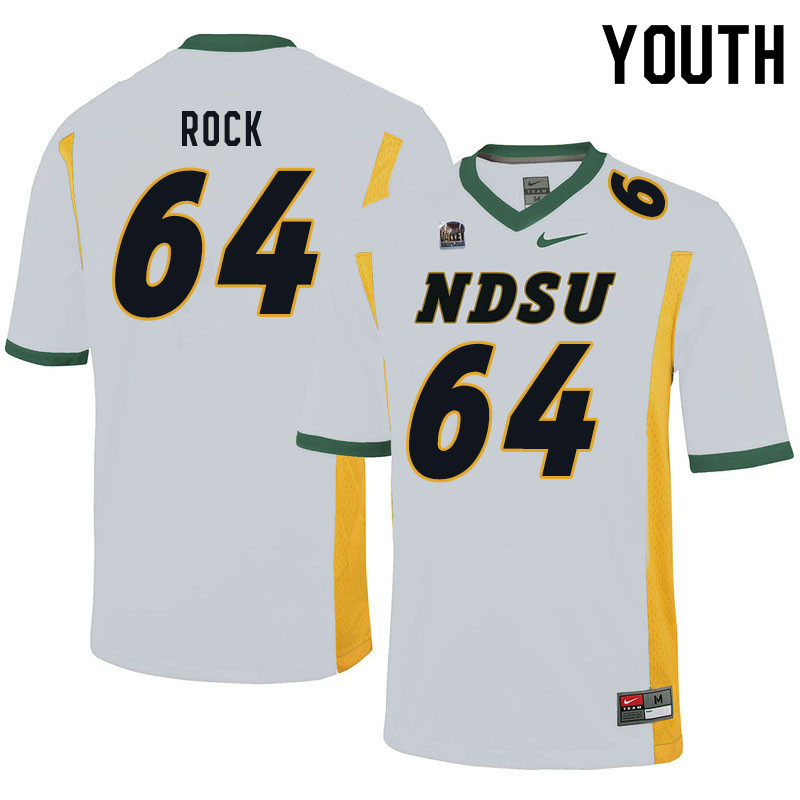 Youth #64 Jake Rock North Dakota State Bison College Football Jerseys Sale-White - Click Image to Close